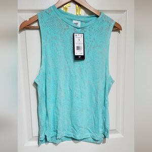 NWT Reebok Aqua Sheer Snake Print Burnout Muscle Tank Top Size Small